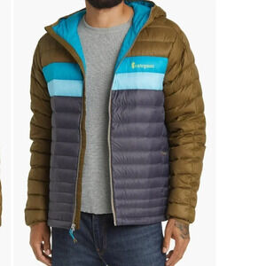 NWT Cotopaxi Men Fuego Hooded Down Puffer Jacket Oak Graphite